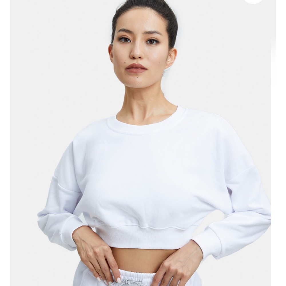 Lit Activewear White Recourse Relaxed Fitted Sweatshirt Small